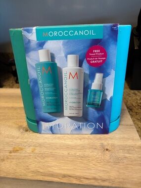 Moroccanoil Hydration Set - Teal, White, Orange Accents NEW, NOT USED!